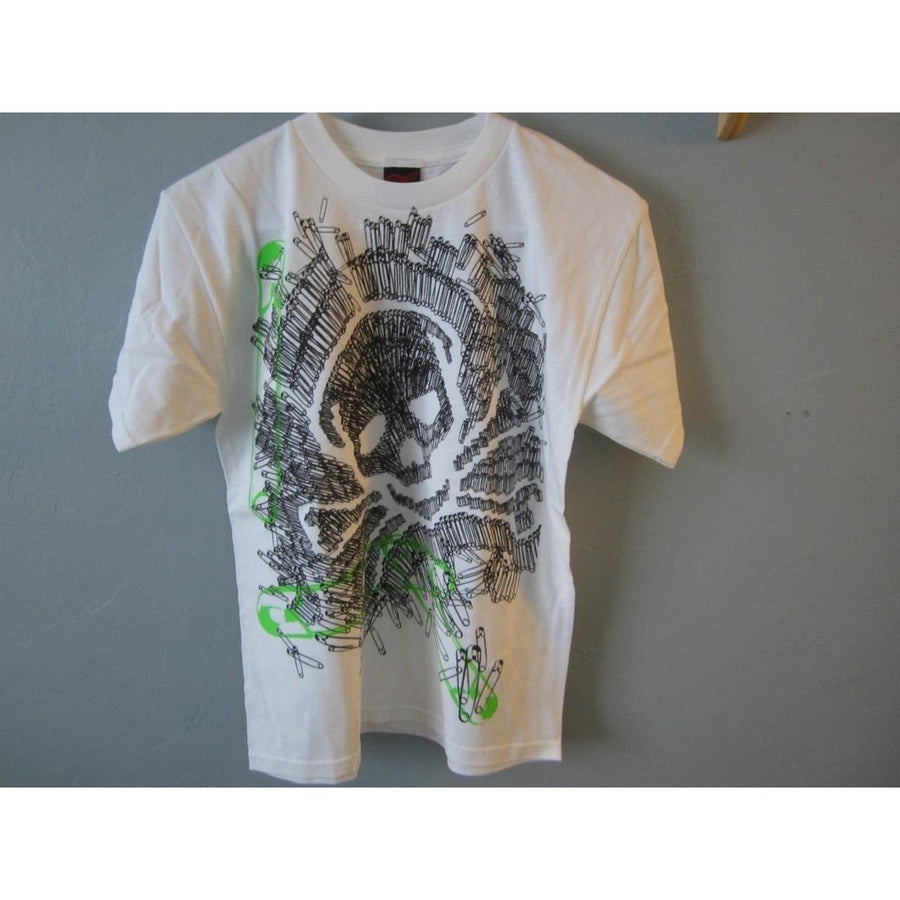 MAD ENGINE CLOTHESPIN SKULL GRAPHIC Shirt YOUTH L LARGE 68VN Image 1