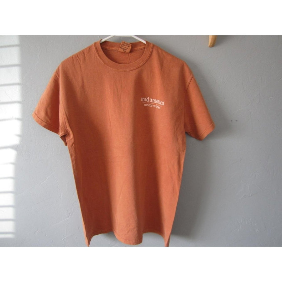 MID AMERICA MOTOR WORKS ADULT SIZE M MEDIUM ORANGE T-shirt 68HW Image 1