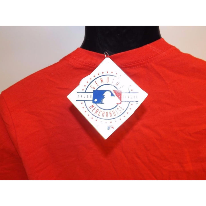 Texas Rangers YOUTH Size L Large 14/16 Majestic Red Shirt 20 MSRP Image 4