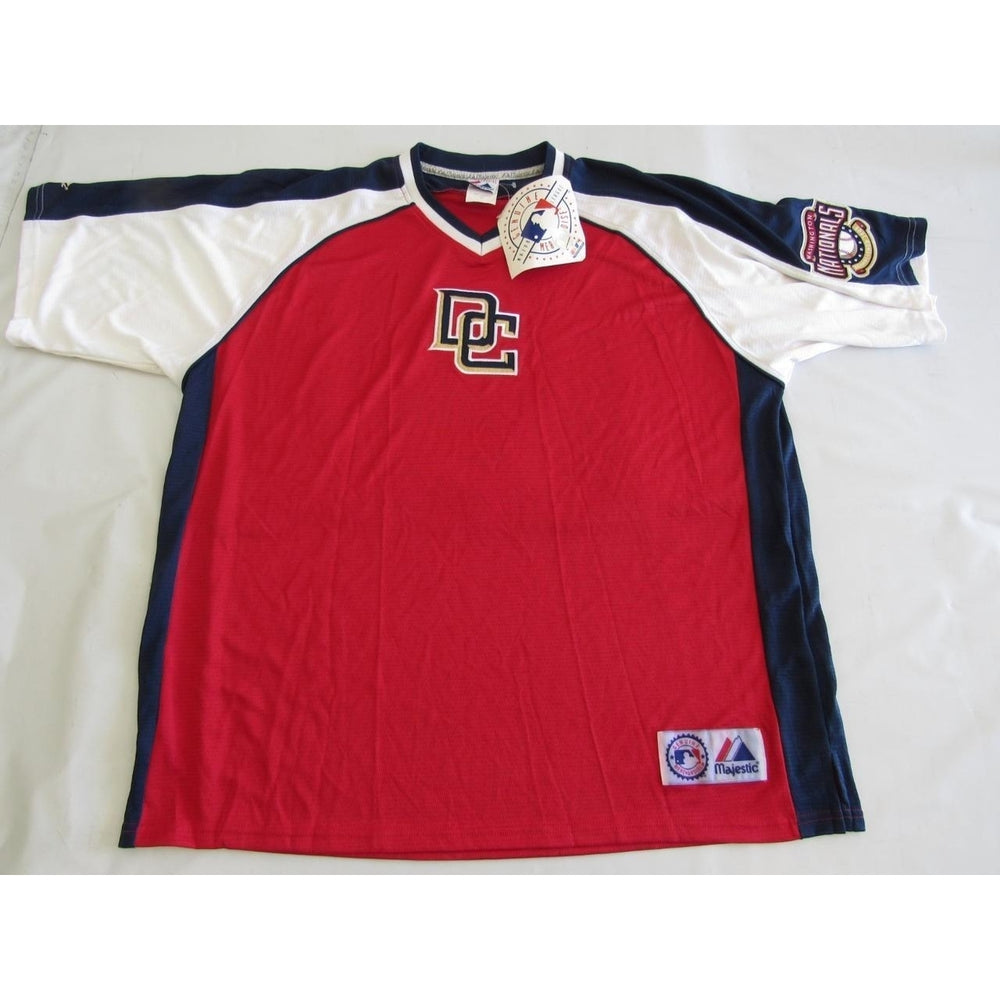 Washington Nationals Mens Size XL Red White Blue Majestic Polyester Shirt Image 2