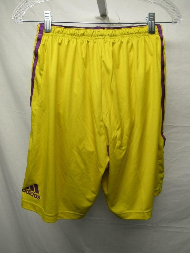 MLS Adidas Mens Size S Small Yellow Clima Cool Workout Shorts Image 1