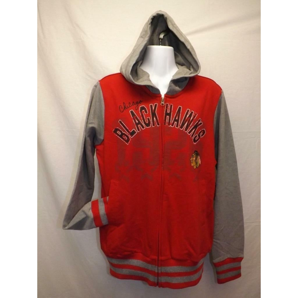 Chicago Blackhawks Womens Size L Large Full-Zip Jacket Hoodie 40 Image 3