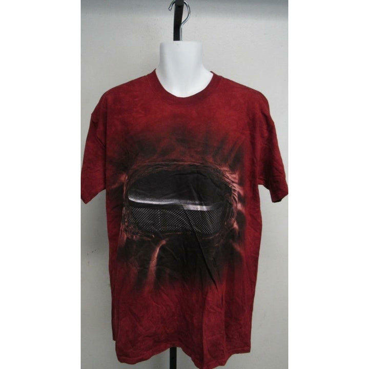 Hockey Puck Mens Size L Large Red Tye Dyed Shirt Image 1