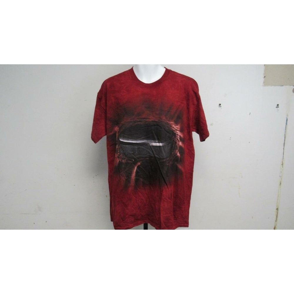 Hockey Puck Mens Size L Large Red Tye Dyed Shirt Image 2