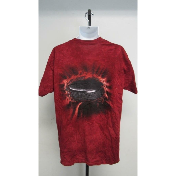 Hockey Puck Mens Size L Large Red Tye Dyed Shirt Image 4