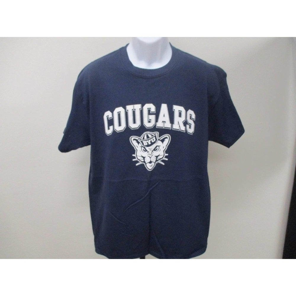 BYU Brigham Young Cougars Mens L Large Blue Shirt Image 2