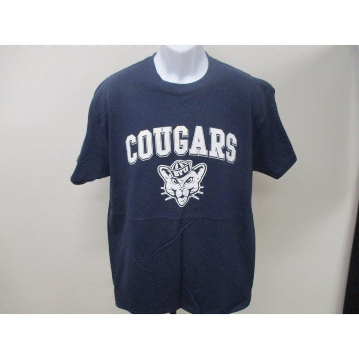 BYU Brigham Young Cougars Mens L Large Blue Shirt Image 2