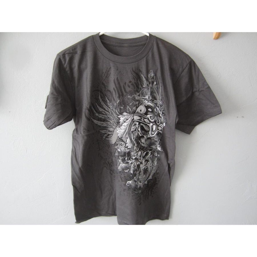 SKULLS AND DAGGER YOUTH SIZE M MEDIUM T-SHIRT 79AU Image 1