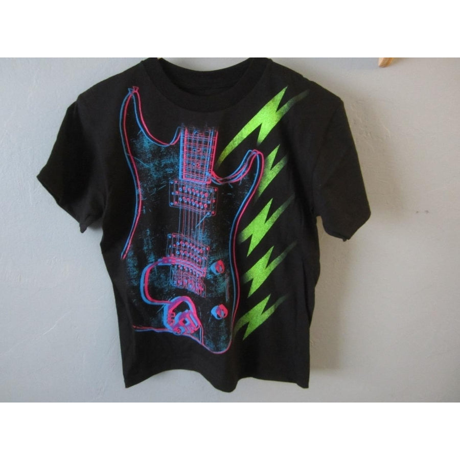 ELECTRIC GUITAR GRAPHIC Shirt YOUTH SIZE S SMALL 68VT Image 1