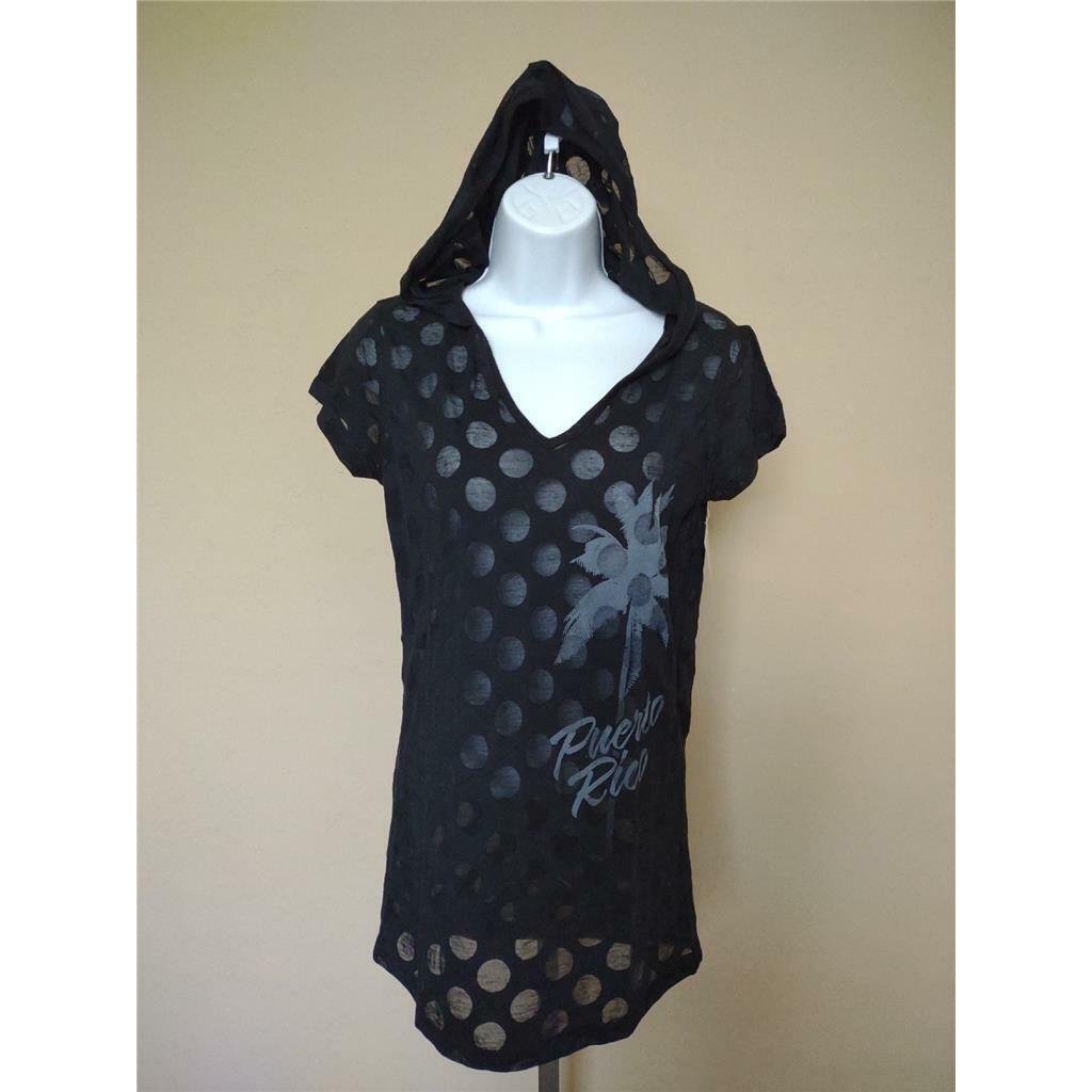 Puerto Rico Womens Size S Small Black J. America Hooded Shirt Image 1