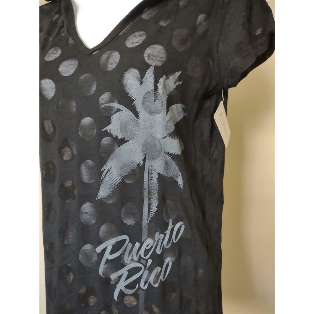 Puerto Rico Womens Size S Small Black J. America Hooded Shirt Image 2