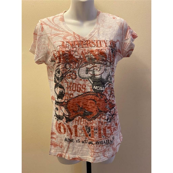 Arkansas Razorbacks Womens Size M Medium White Shirt Image 1