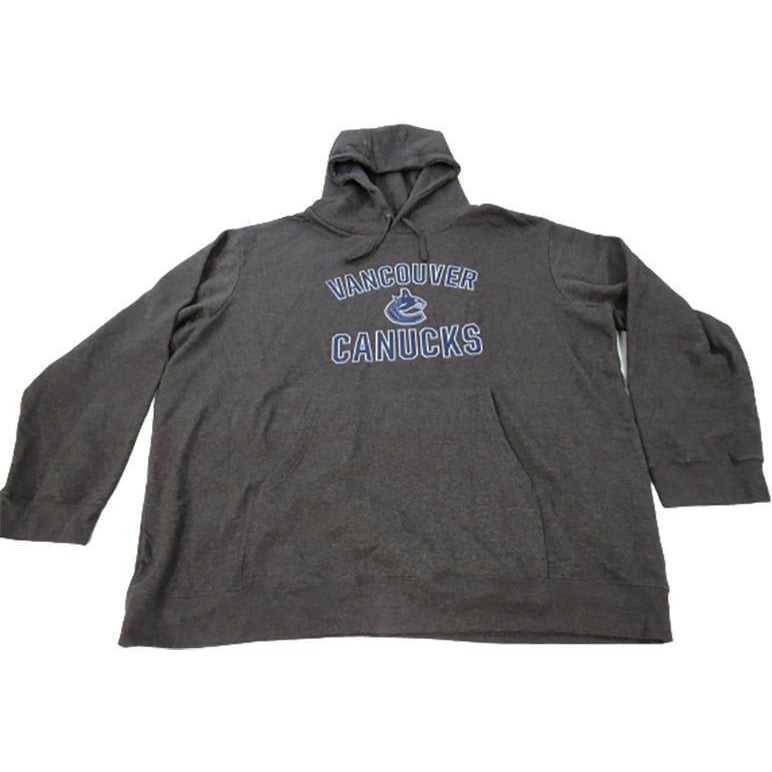 Vancouver Canucks Mens Size 4XL 4XLarge Gray Hoodie Image 1