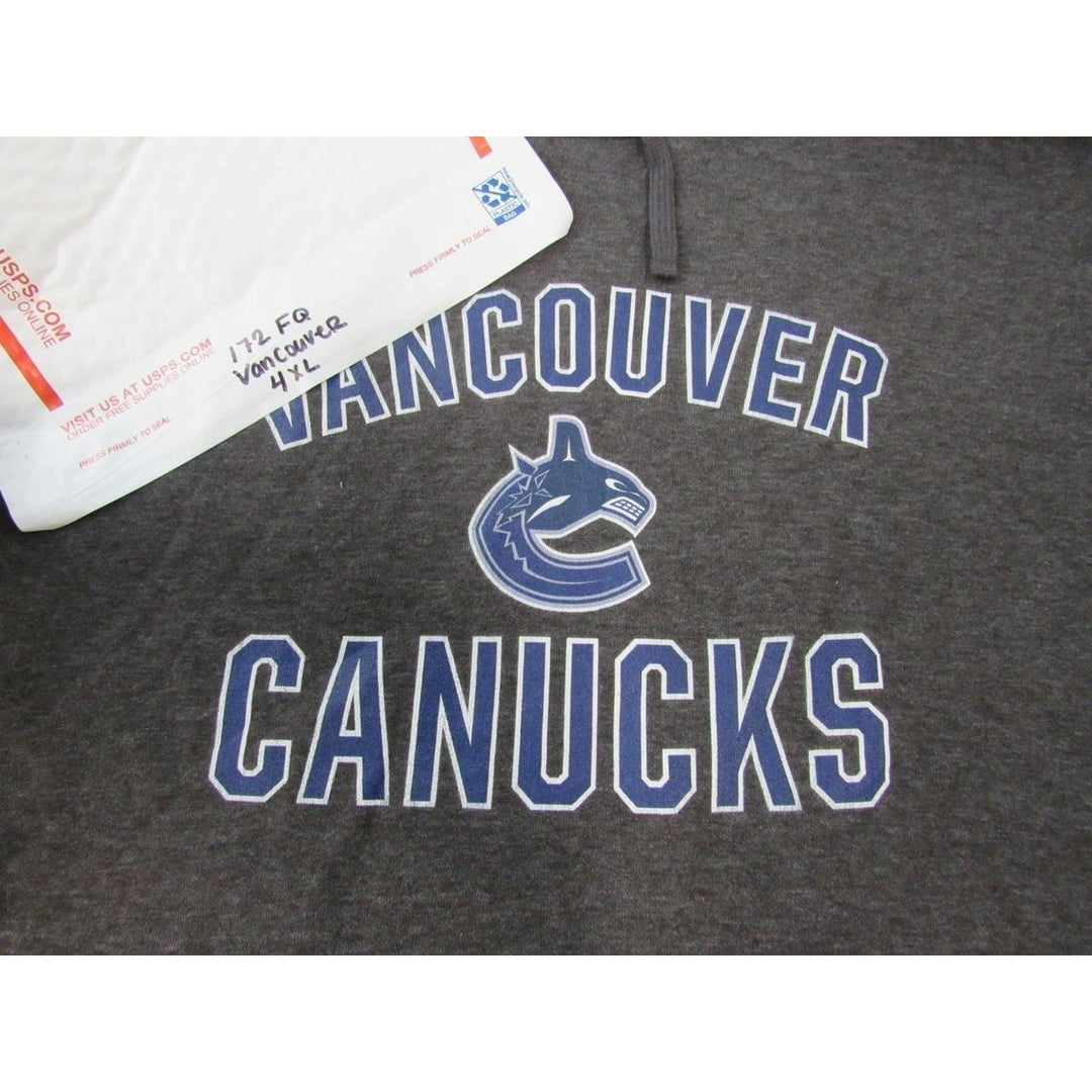 Vancouver Canucks Mens Size 4XL 4XLarge Gray Hoodie Image 4