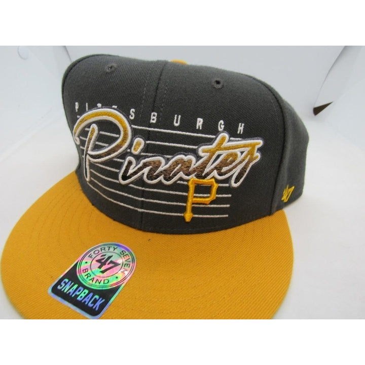 Pittsburgh Pirates 47 Brand Grey/Yellow Snapback OSFA 28 Image 1