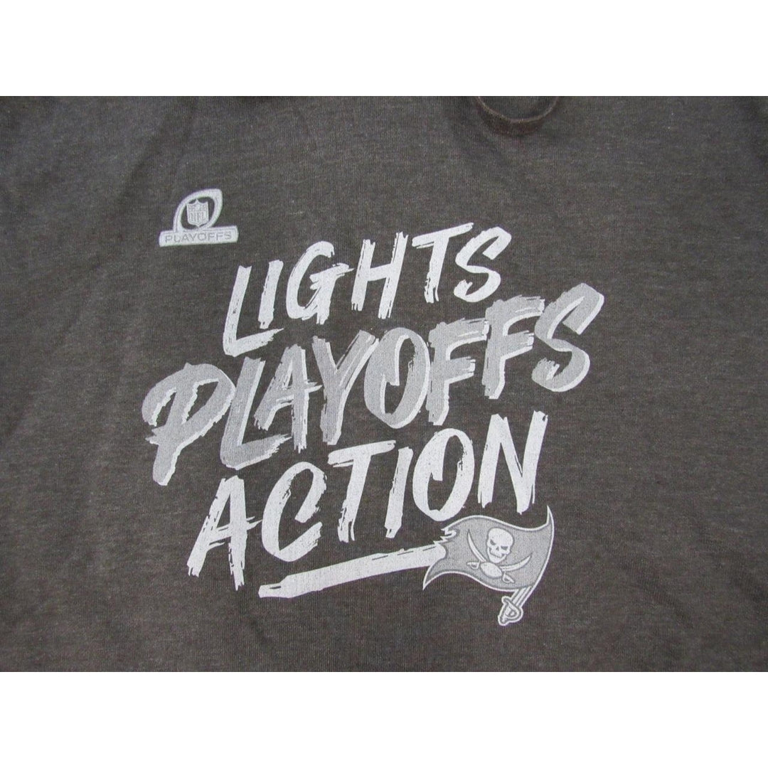 Tampa Bay Buccaneers "Lights Playoffs Action" Mens Size M Dark Gray Hoodie Image 3