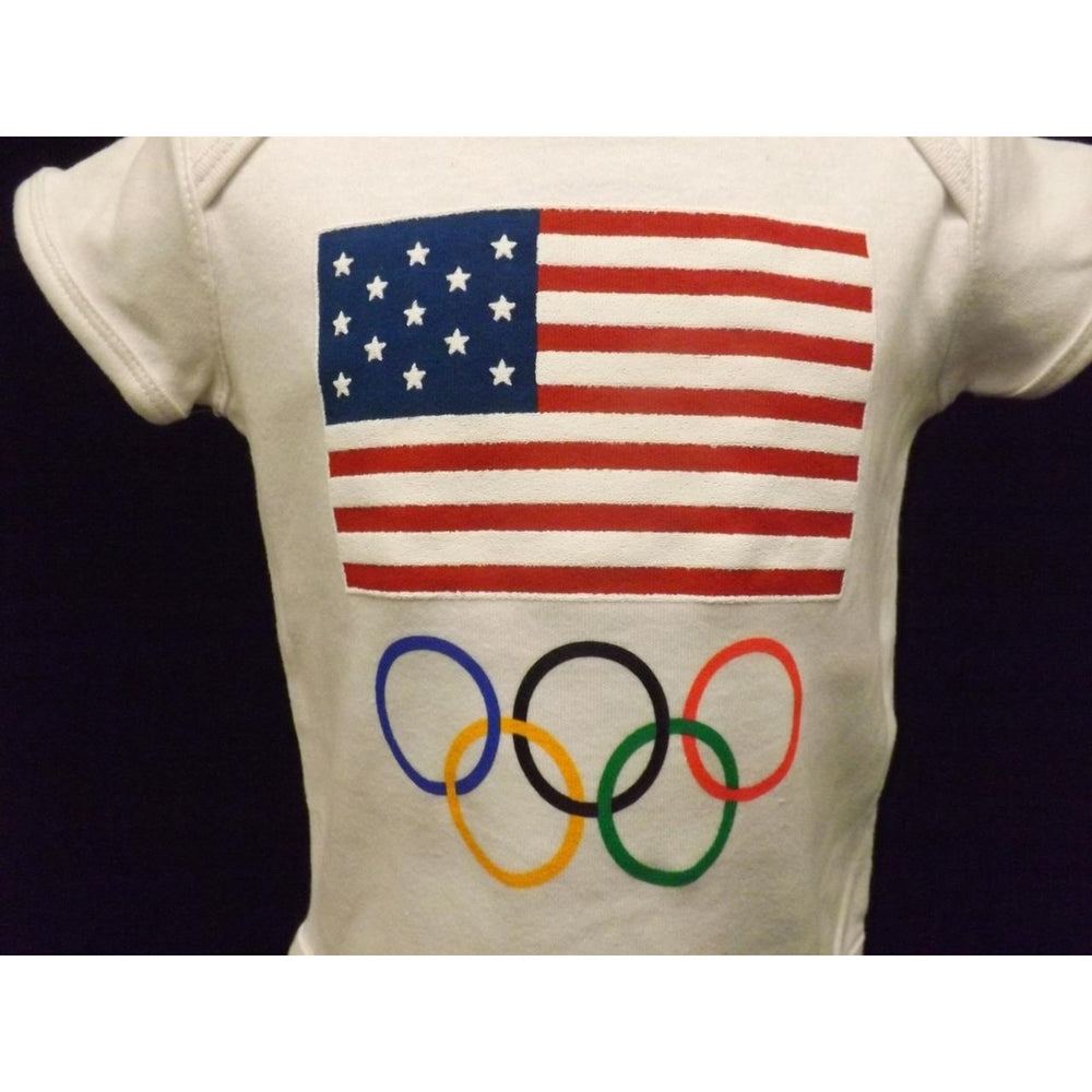 USA Olympic Rings Outer Stuff Infant 6-9 Months White Creeper Image 2