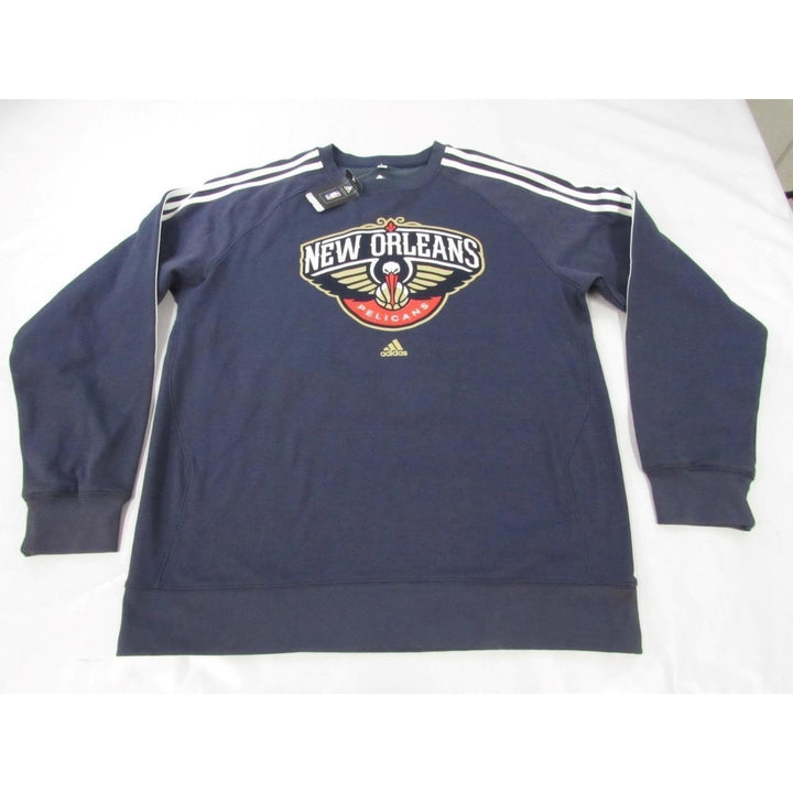 Orleans Pelicans Mens Size XL XLarge Blue Adidas Sweatshirt Image 1