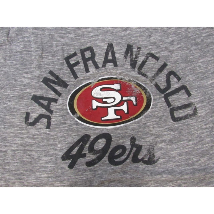 San Francisco 49ers Mens Size XL Gray Majestic Shirt w/ Distress Print Image 3