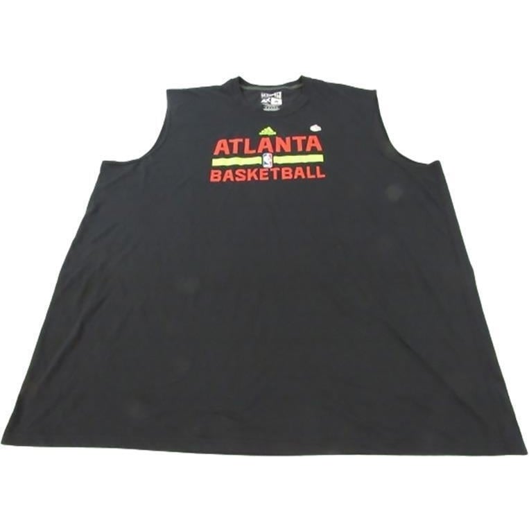 Atlanta Hawks Mens Size 4XL-Tall Black Adidas Climalite Tank Top Shirt Image 1