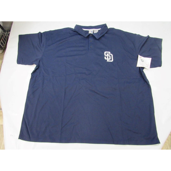 San Diego Padres Mens Size 5XL Majestic Blue Polyester Polo Shirt Image 2