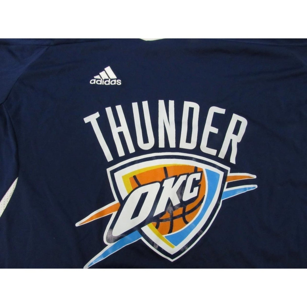 OKC Oklahoma City Thunder Womens Size L Large Blue Adidas Climacool Shirt Image 6