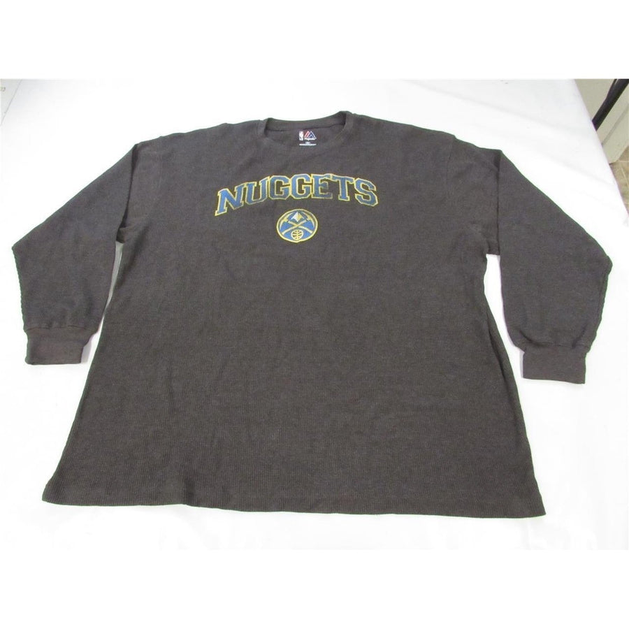 Denver Nuggets Mens Size 3XL 3XLarge Majestic Gray Long Sleeved Shirt Image 1