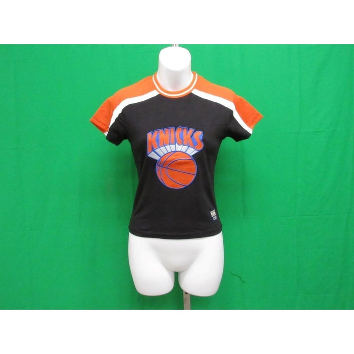 York Knicks 46 Womens Size M Medium Form-Fitting Black/Orange Shirt Image 1