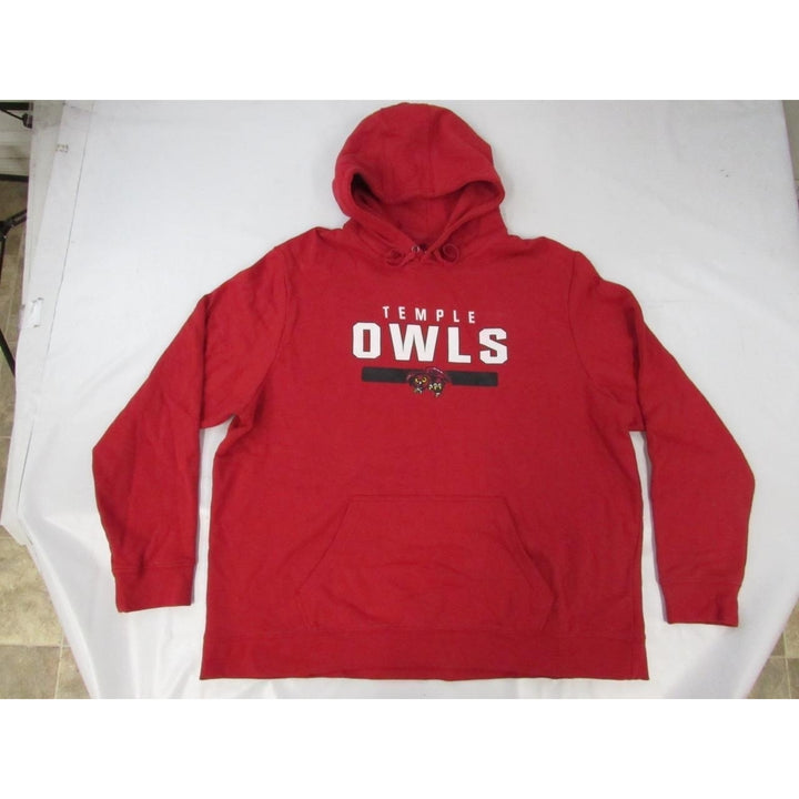 Temple Owls Mens Size 3XL 3XLarge Red Hoodie Image 1