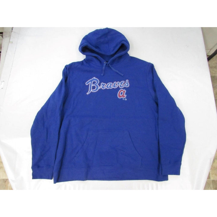 Atlanta Braves Mens Size 3XL 3X-Large Blue Hoodie Image 1