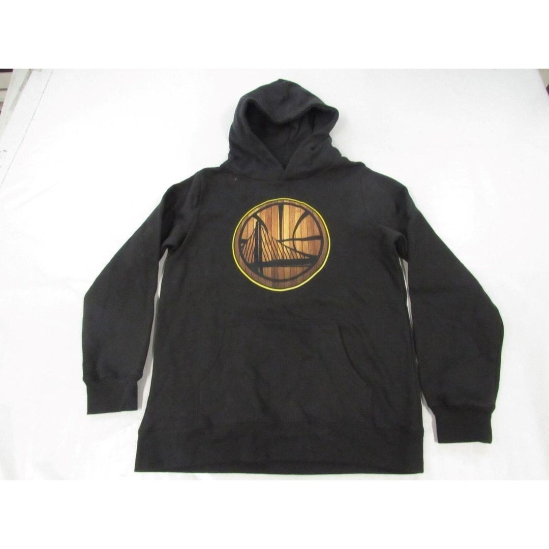 Golden State Warriors Wood Style Youth Size L Black Hoodie Image 1