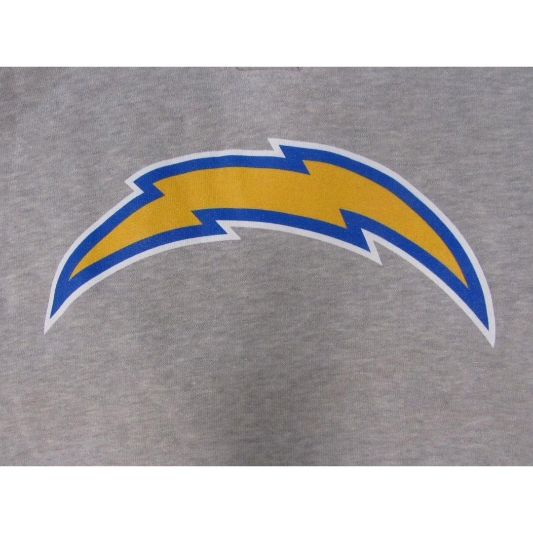 Los Angeles Chargers 70 Rashawn Slater Womens Size S Gray V-Neck Hoodie Image 3