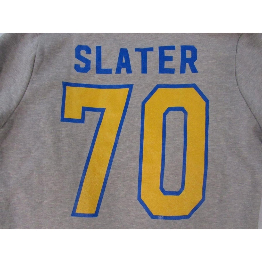 Los Angeles Chargers 70 Rashawn Slater Womens Size S Gray V-Neck Hoodie Image 4