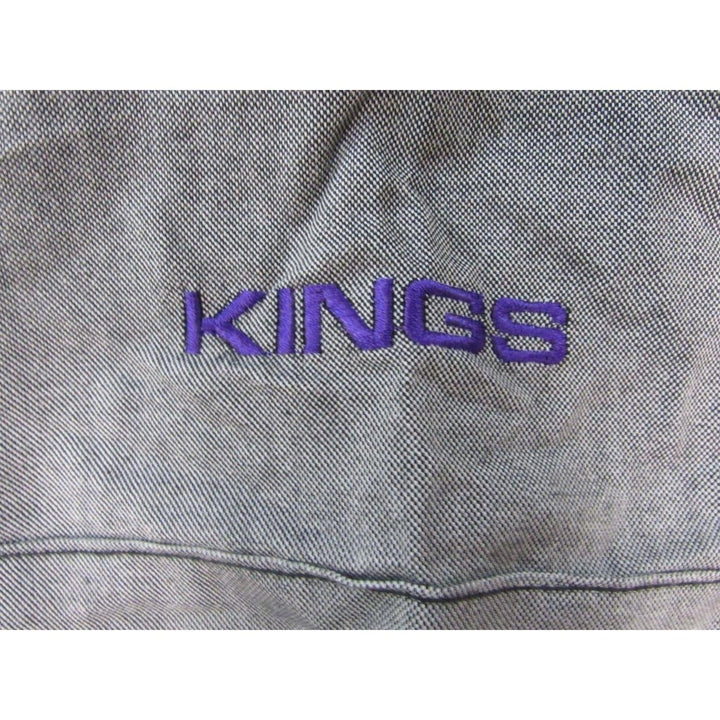 Sacremento Kings Mens Size M Medium Adidas Gray Full Button Shirt Image 3