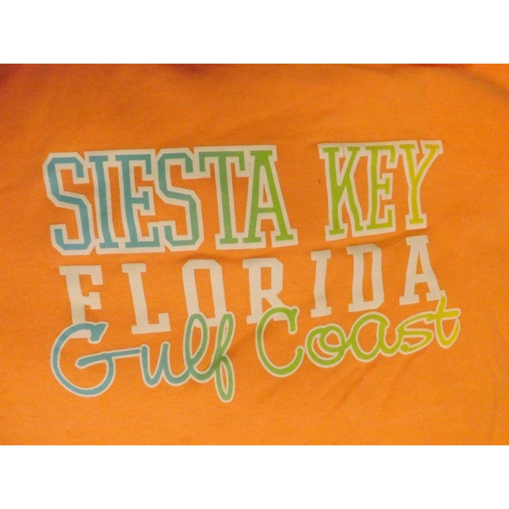 Siesta Key Florida Womens Size S Small Orange J. America Hoodie Image 2