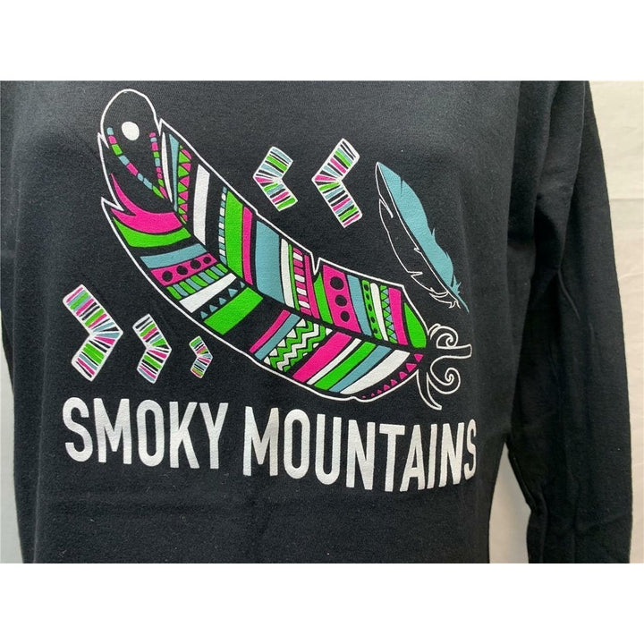 Smoky Mountains Womens Size M Medium Black J.America Long Sleeve Shirt Image 3