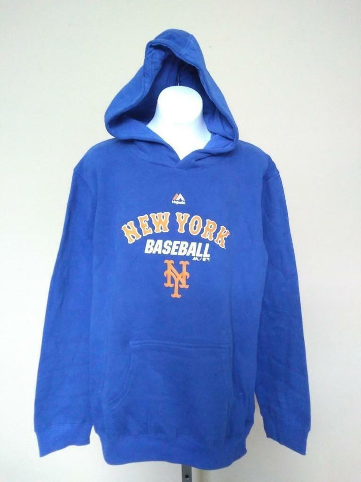 Minor Flaw York Mets Youth Size L Large 14/16 Blue Hoodie Image 1