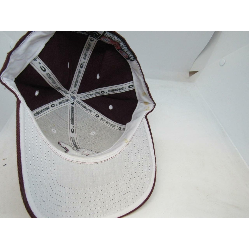 -Minor-Flaw Texas AandM Aggies Gig Em Mens Size 7 Maroon Fitted Hat Image 2