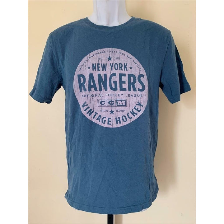 York Rangers Mens Size S Small Blue CCM Shirt Image 1