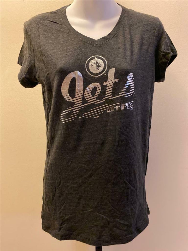 Winnipeg Jets Womens Size M Medium Black Shirt Image 1