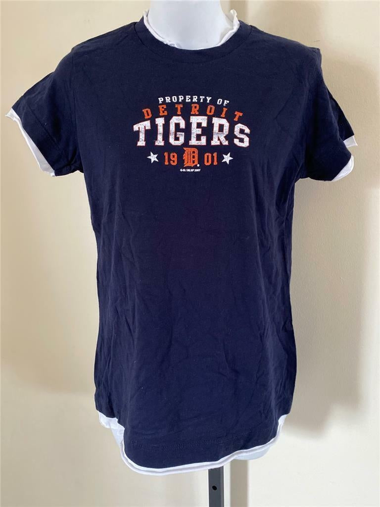 Detroit Tigers Womens Size L Large Blue Shirt Image 1