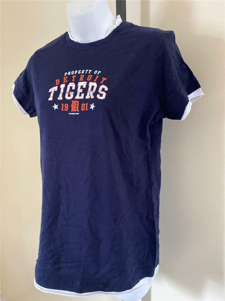 Detroit Tigers Womens Size L Large Blue Shirt Image 2