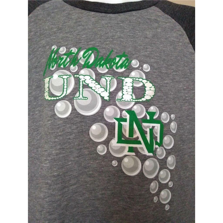 UND North Dakota Fighting Hawks Youth Size L Large 14 Gray Shirt Image 2