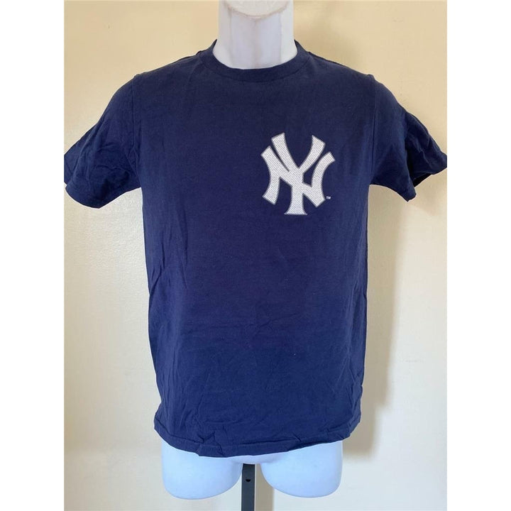 York Yankees 25 Mark Teixeira Youth Size M Medium Blue Shirt Image 1