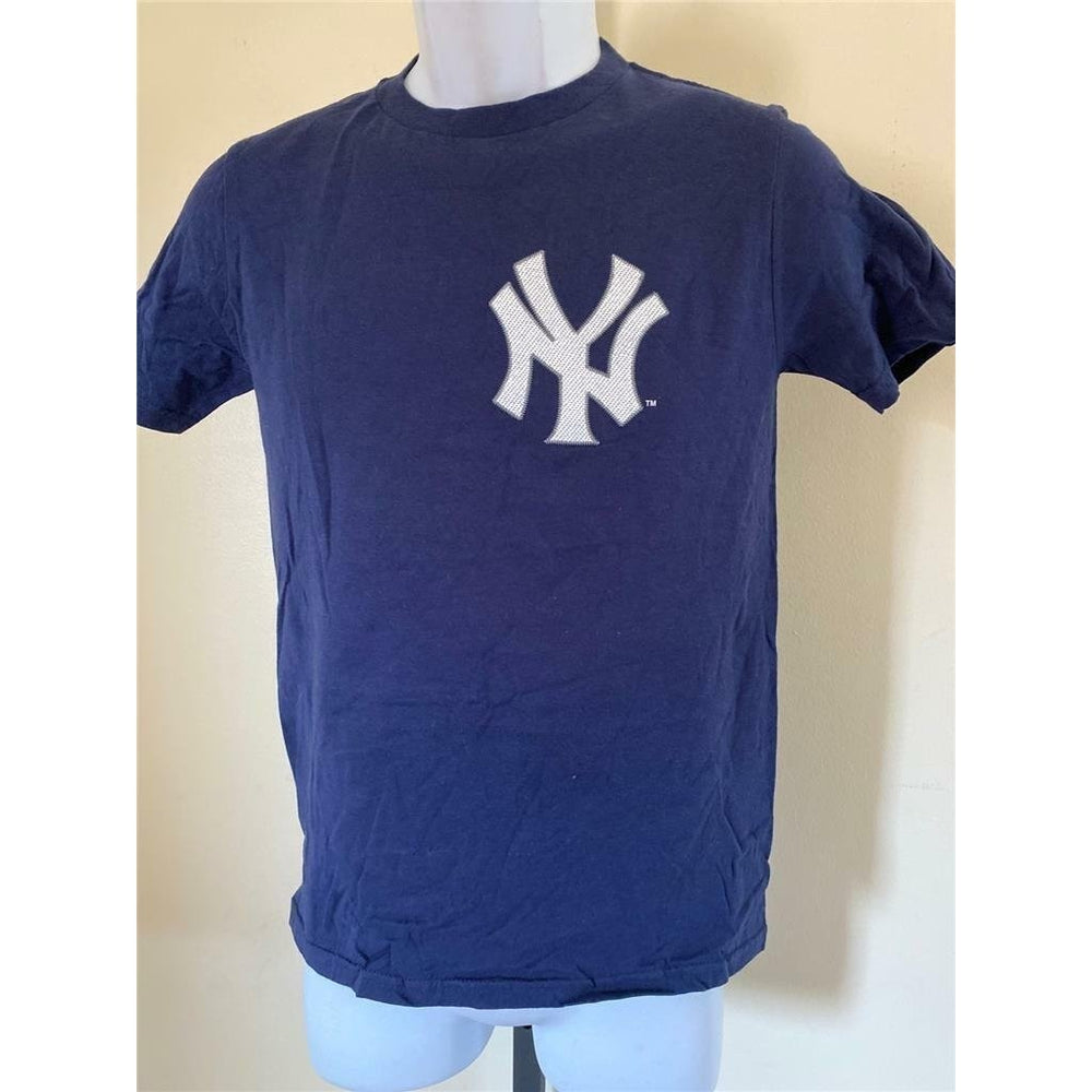 York Yankees 25 Mark Teixeira Youth Size M Medium Blue Shirt Image 2