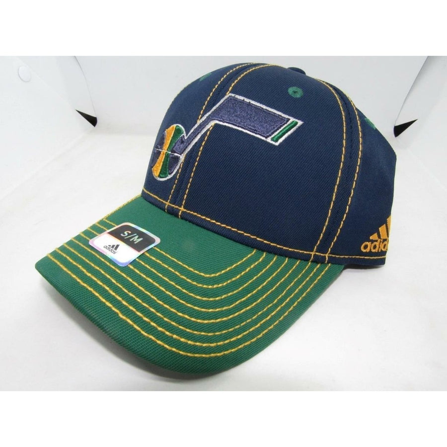 Utah Jazz Mens Size S/M Green Blue Adidas Fitmax Flexfit Hat 24 Image 1