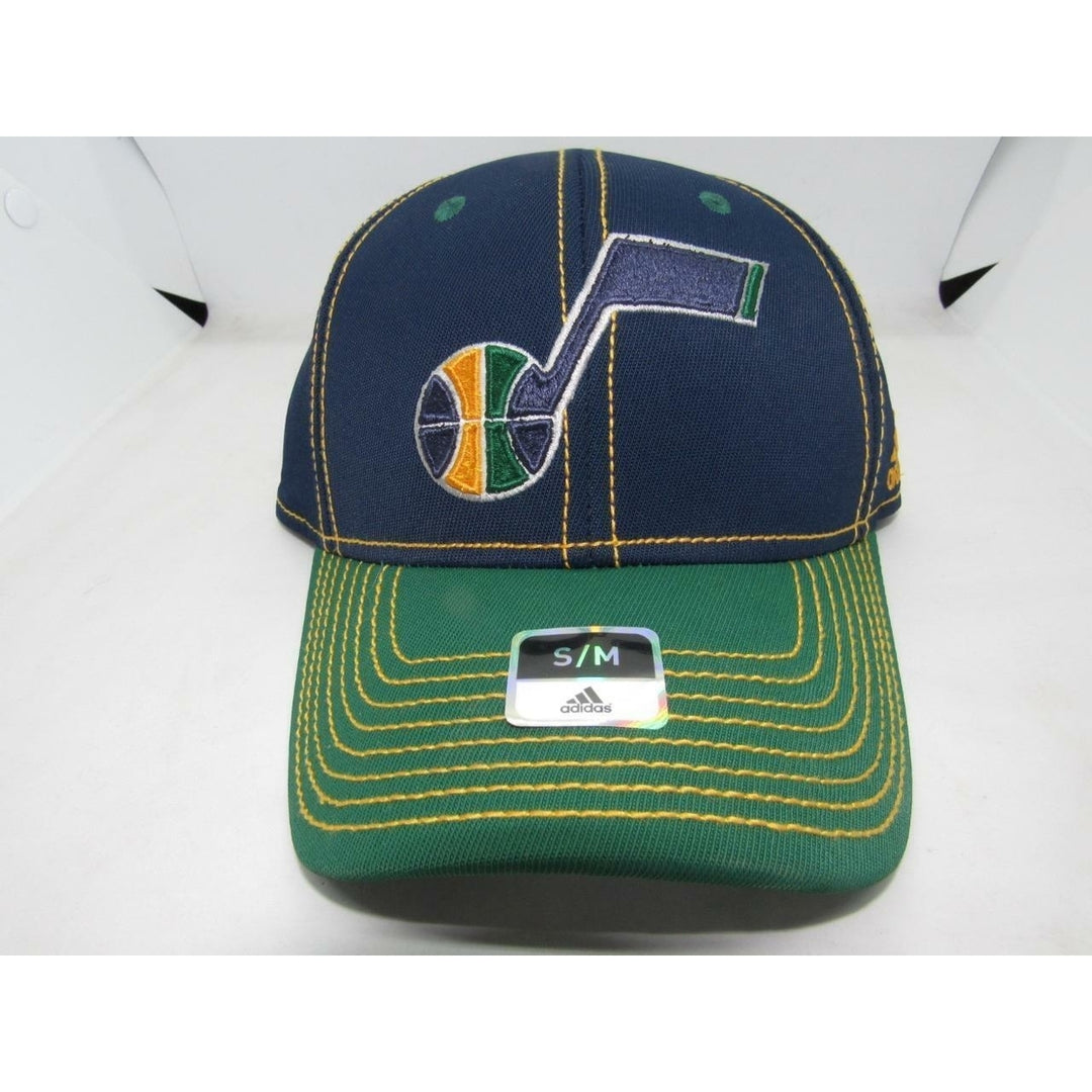 Utah Jazz Mens Size S/M Green Blue Adidas Fitmax Flexfit Hat 24 Image 4