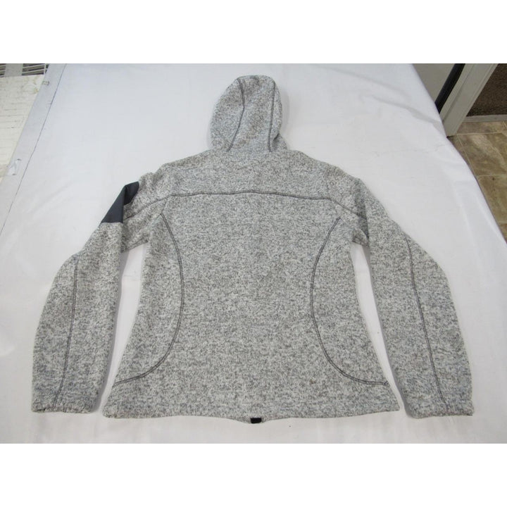 Edmonton Oilers Womens Size M Heathered Gray Full Zip Jacket with Hood Image 2