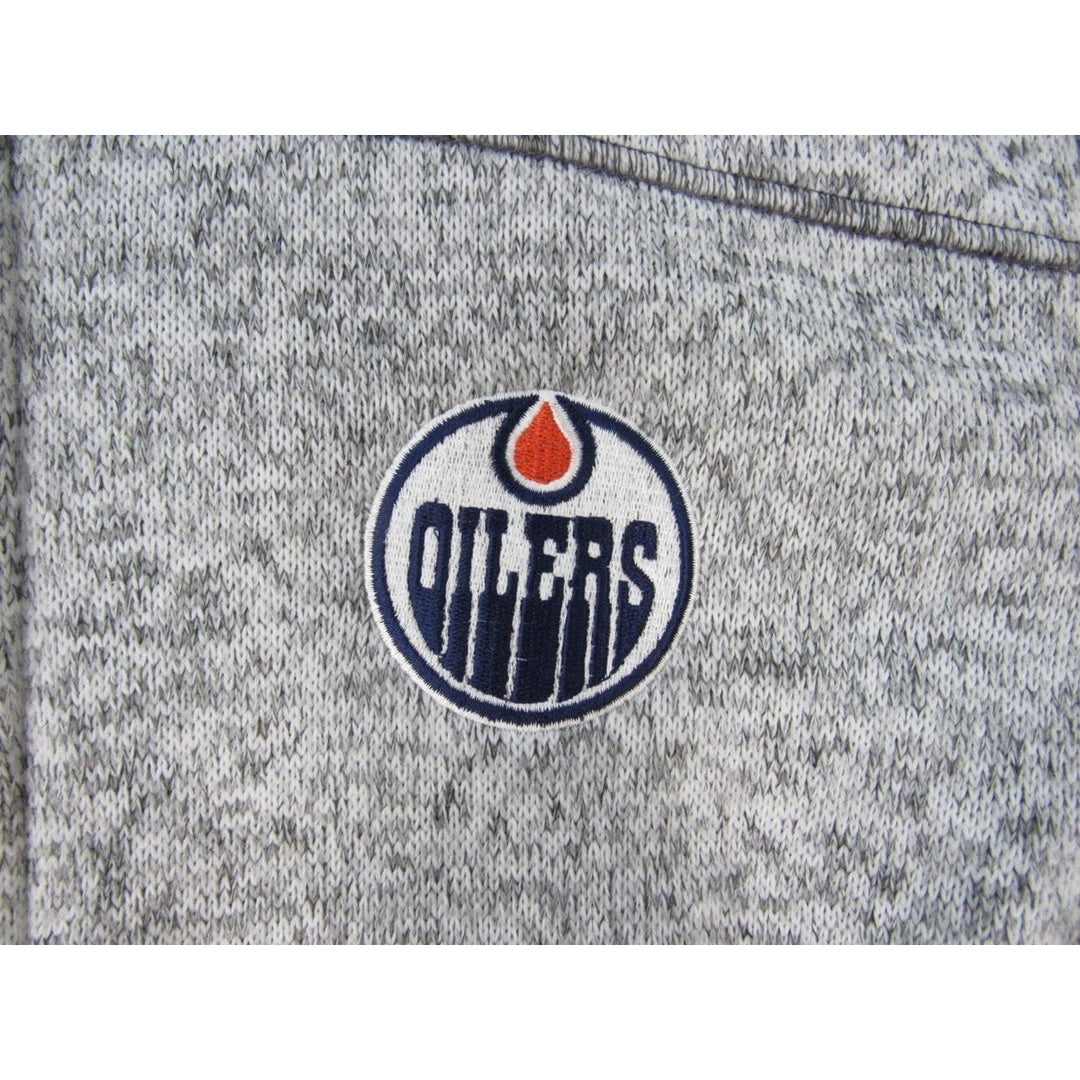 Edmonton Oilers Womens Size M Heathered Gray Full Zip Jacket with Hood Image 3