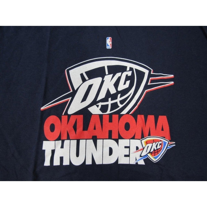 Oklahoma City Thunder Basketball Youth Size L Large Majestic Blue Shirt Image 3